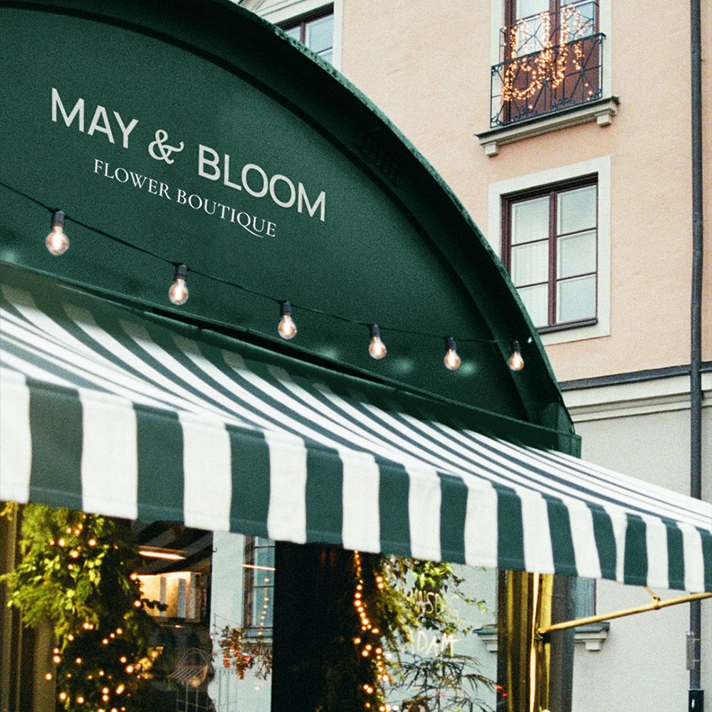 mockup flower shop logo design