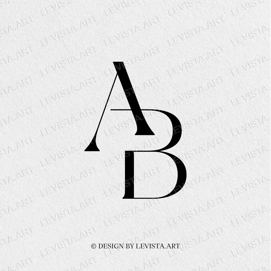 Black AB monogram logo in minimalist style