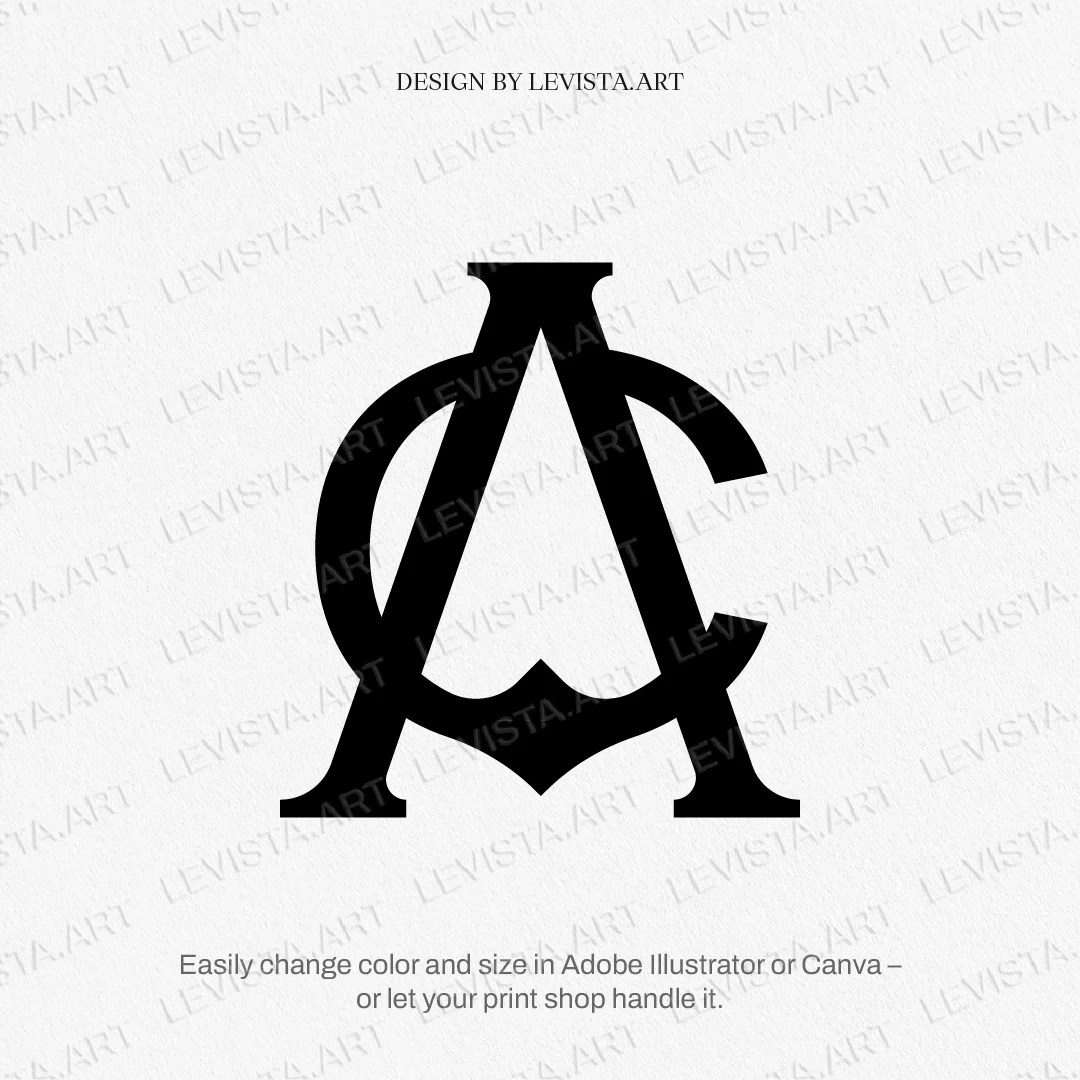 AC & CA monogram logo in modern minimalist style for business branding